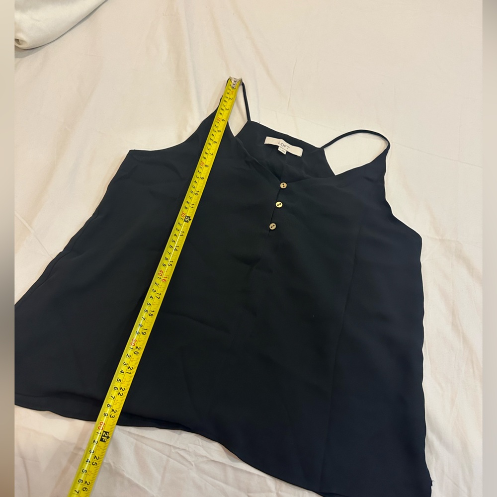 Loft Black camisole tank Top can be wear under blazer casual Classic look Size M - Picture 9 of 10